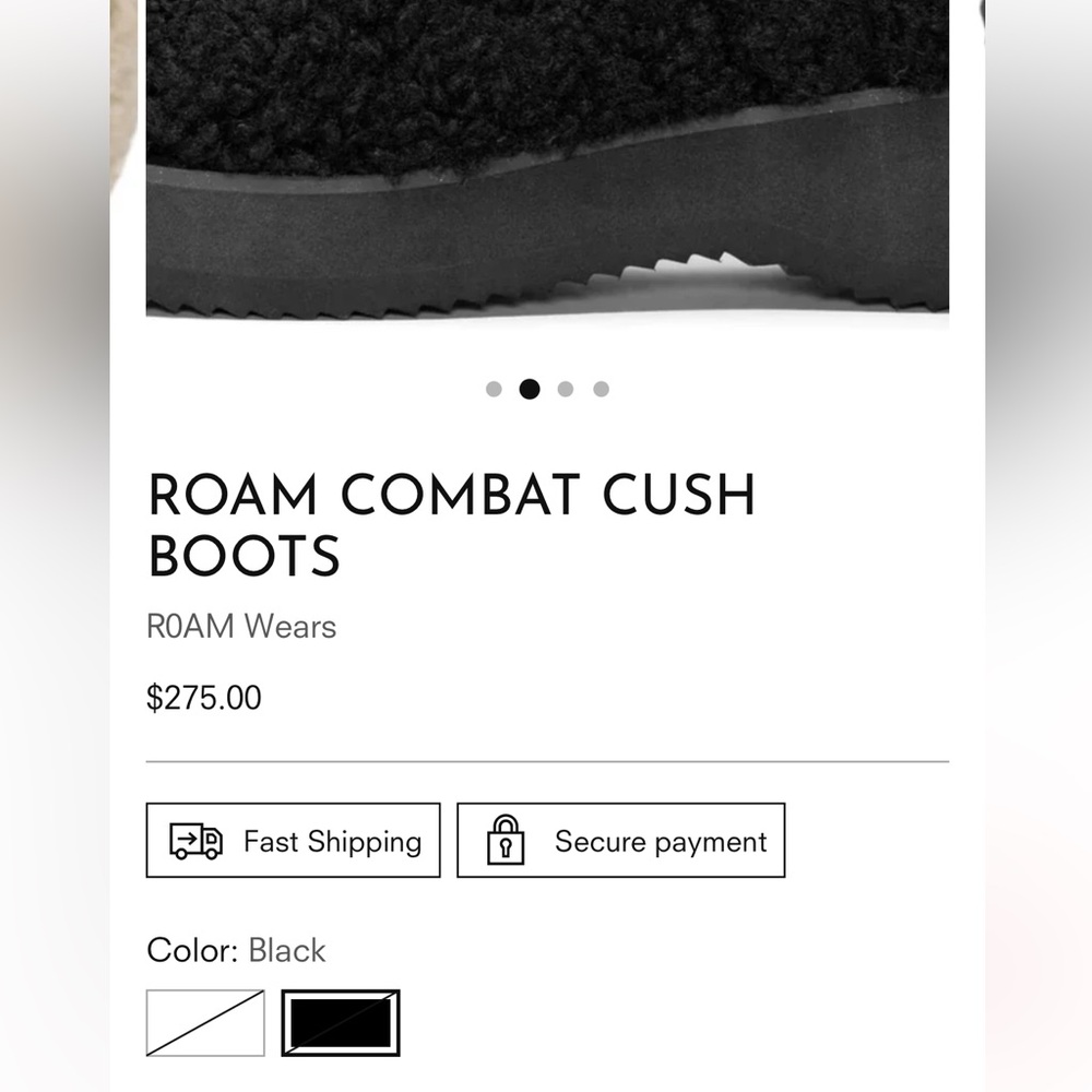 ROAM ❤️‍🔥 COMBAT CUSH COZY BOOTS NWT SIZE 9 IN BLACK - Picture 8 of 8